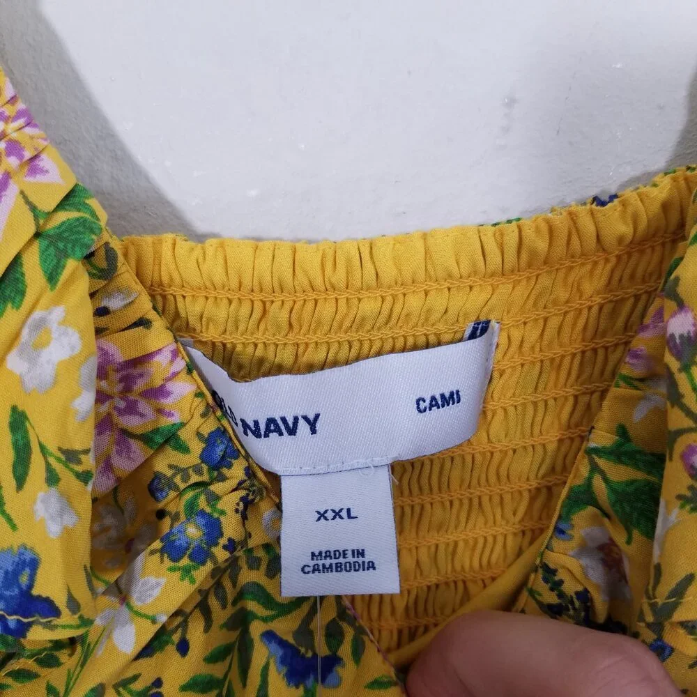 NWT Old Navy Floral Midi Dress Yellow Size XXL